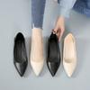 Tacones Altos para Mujer 2025 Otoño Nuevo Estilo Coreano Moda Punta Afilada Tacón Grueso Flats Boca Baja Slip-On Flats Elegantes
