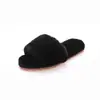 Zapatos de felpa con base de tendón de viscosa para mujer otoño e invierno Nuevos zuecos de punta abierta color caramelo macarrón fabricante de pantuflas de felpa en stock