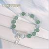 Pulsera de cristal de fresa verde natural para mujer, diseño de nicho blanco, pulsera de regalo para niña, vitalidad saludable, plata 925