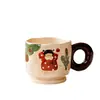 Taza de Cerámica Linda Retro Personalizada para Niños y Niñas para Beber Agua Leche Desayuno Dibujos Animados Creativa de Alto Valor