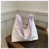 Bolsa de Tote Grande de Capacidad para Ocio 2024 Otoño Estilo Coreano Moda Bolso de Hombro para el Trabajo Comutador Tejido de Lona Flor Bolso de Axila