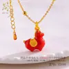 Jianyuesha Color Oro Tang Caballo Dun Dun Collar Colgante Estilo Chino Nuevo Collar de Lujo Ligero Cadena para Clavícula Colgante 2025
