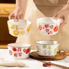 Tigela de jantar doméstica cerâmica moderna 5 polegadas estilo ins fofa tigela para salada de frutas tigela de arroz cor sob esmalte