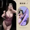 Lingerie Sexy Estilo Boneca com Corrente de Contas, Tentação de Renda, Body com Abertura no Gancho, Pura Tentação Roupa de Dormir para Mulheres