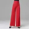 Calça Latina de Cintura Alta 2026 Novo Estilo Transfronteiriço Calça Larga Feminina Emagrecedora Versátil Calça Reta para Dança