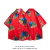Roupas de coco Sanya plus size, camisa solta de casal hip-hop, manga curta, mahjong, flor, estilo retrô Hong Kong, estilo japonês para homens e mulheres