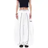 Pantalones Paracaídas Deportivos Retro Americanos para Mujer, Holgados de Cintura Alta Adelgazantes, Pantalones de Pierna Ancha Jazz Hip-Hop, Pantalones Casuales Scimitar para Street Dance