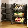 Pequeño carrito estante de almacenamiento para cocina, de pie, estante de almacenamiento multicapa para dormitorio, estante para snacks, estante de almacenamiento móvil para baño