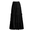 Nuevo Vestido Largo de Encaje Afelpado 2024 Falda de Tarta Línea A para Mujer Otoño e Invierno Cintura Alta Adelgazante Elegante Falda de Longitud Media