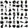 50 Pacotes de Adesivos Diário Gato Preto Fofos Impermeáveis DIY Decorativos para Caderno de Mão Capa de Celular Adesivos Impermeáveis para Diário