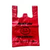 Bolsa de plástico con cara sonriente, bolsa de embalaje con cara sonriente, bolsa con cara sonriente, bolsa gruesa con cara sonriente, bolsa roja con cara sonriente