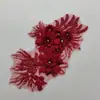 Nuevo tejido de malla con lentejuelas, bordado tridimensional con cuentas, flores bordadas, apliques de tela con pedrería, accesorios para disfraces de actuación en escenario