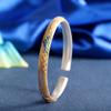 Auténtica Plata 999 con Incrustaciones de Oro Antiguo "Mil Millas de Ríos y Montañas" Brazalete Sólido Abierto para Mujer, Artístico y Vintage