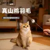 Juguete Nuevo para Gatos Palo de Plumas de Cola de Faisán Natural Palo de Plumas de Cola de Pavo Grado de Competición Juguete de Plumas para Entretenimiento Propio del Gato Duradero