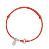 Pulsera Roja de Cuerda del Año Zodiacal para Mujer Plata de Ley Tejida a Mano Buena Suerte Pareja Pulsera Fina para Mano Hebilla de Seguridad Regalo de Nicho
