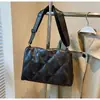 Bolsa de plumón para mujer Otoño e Invierno 2026 Nueva Tendencia Coreana Bolso acolchado de cuadros pequeños Versátil Gran Capacidad Bolso de Hombro Único Cruzado