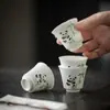 Xícaras de Chá Panda Pintadas à Mão das Dinastias Tang e Song, Xícaras de Chá de Cerâmica com Esmalte Submerso Estilo República da China, Conjunto de Chá Kung Fu Doméstico Xícara Individual