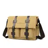 Nueva Moda Coreana Casual Lona Bolso de Hombre Práctico de Negocios Hombro Cruzado Bolso de Hombre Retro Estudiante Mochila Escolar