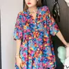 2026 Nuevo Pijama de Algodón y Seda de Longitud Larga para Casa, Ropa de Dormir de Algodón Artificial, Traje de Aire Acondicionado Estilo Cárdigan con Cuello en V, Ropa para el Hogar