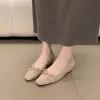 Zapatos de tacón de cuña de gamuza cuadrados retro, nuevo estilo otoño e invierno, zapatos con lazo para ir al trabajo que aumentan la altura, mocasines versátiles de corte bajo