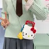 Bolso de mano de gato KT de dibujos animados, dulce y lindo, bolso cuadrado pequeño simple y elegante, diseño de nicho, bolso bandolera con cadena