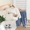 Conjunto de Otoño a la Moda para Niñas con Mangas Largas 2025 Nuevo Estilo Ropa de Otoño para Bebés Conjunto Elegante con Bolsillo de Conejo y Mangas Largas