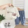 2025 Ropa Nueva para Niños Primavera y Otoño Trajes para Niños Estilo Coreano Sudaderas Lindas de Manga Larga Conjunto de Dos Piezas para Bebés Niñas a la Moda