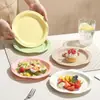 Prato Ocidental de Plástico Simples e de Aparência Elevada Cor Creme Prato de Prato de Alta Qualidade Prato para Massa Prato de Sobremesa Prato de Salada para Casa
