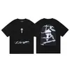 Camiseta Trapstar BARBED WIRE AOW TEE Estilo Americano de Nicho Estampada con Cuello Redondo y Mangas Cortas