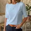 2026 Ropa de Mujer Transfronteriza de Amazon Camiseta Cómoda Versátil Casual Cuello Redondo Hombro Normal Manga Media Ropa Exterior Ropa Interior Top