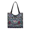 Bolsa Tote de Lona Estampada de Grande Capacidade para Mulheres, Estilo Nacional, Artística, Toque de Luxo, Bolsa de Ombro, Direto da Fábrica, em Estoque