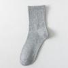 Meias 100% Algodão Masculinas para Todas as Estações Primavera e Verão Finas Antibacterianas e Desodorantes Meias de Cano Médio para Homens e Mulheres Preto Branco Cinza Puro Meias Masculinas de Comprimento Médio