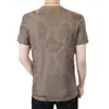 Camiseta Masculina de Manga Curta Jacquard de Alta Qualidade Verão Seda Gelo Sensação de Gelo Secagem Rápida Respirável Manga Curta Exportação Tops Casuais Masculinos
