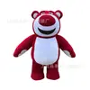 Fantasia Inflável de Urso Morango Desenho Animado Boneco de 2m para Eventos e Apresentações Role Play de Anime