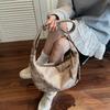 2025 Nueva Bolsa Dumpling de Gran Capacidad para Viajeros, Color Puro, Estilo Coreano, Moda Casual, Versátil, de Un Hombro, Cruzada para Mujer
