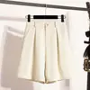 Shorts Geniales de Tallas Grandes para Mujer, Nuevo Estilo Traje Casual Blanco, Caída Suelta, Moldeadores, Falda-Shorts de Línea A de Cintura Alta Negros de Cinco Puntos para Primavera y Verano