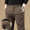 Pantalones casuales de primavera y otoño transfronterizos para hombre, corte slim recto, estilo grueso, versátiles, modernos, sencillos, pantalones largos elásticos para hombres jóvenes