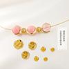Baño de Cobre Oro Verdadero de 18K Cuchillo Oblicuo Lote Flor Cuentas Redondas Espaciadoras Color Oro 14K Retención de Color Cuentas Cortadas diy Accesorios para Pulsera Hecha a Mano