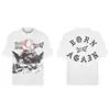 Saint Vintage Streetwear Americano Camiseta Holgada Vtg de Manga Corta para Hombre Camiseta Estampada Letra Retrato Camiseta Street
