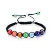 Pulsera Arcoíris de Siete Colores de Piedra Natural Amatista Ojo de Tigre Pulsera de Yoga Joyería Popular Transfronteriza Europea y Americana de Amazon