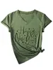 Camiseta Casual de Manga Corta con Cuello en V Estampada de Diseñador para Mujer Talla Grande 100kg para Verano, Corte Holgado, Top Adelgazante