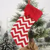 Meias de Natal Decorativas de Tricô, Meias de Lã, Sacos de Presente, Estilo Natalino, Rena Bordada em Vermelho e Branco, Personalizadas para Crianças