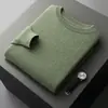 Suéter de lana 100% pura para hombre de otoño e invierno, jersey de cuello medio alto, estilo regular, camiseta interior de cachemira para hombre de talla grande