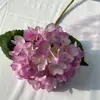 Hortênsia de ameixa única artificial para casamento, casa e decoração de sala de estar, flores artificiais, adereços de fotografia, atacado
