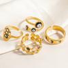 Anillo de Acero Inoxidable Transfronterizo para Mujer, No se Desvanece, Resistente al Aceite, Anillo Asimétrico, Lujo Accesible y Versátil Joyería de Mano Estilo Ins Chapada en Oro de 18 Quilates