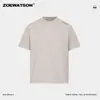 Camiseta Masculina ZOEWATSON Verão Nova Simples Americana Bordado de Letra Gola Redonda Manga Curta Casual Solta