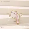 Broche Creativo de Gato de Dibujos Animados, Forma de Tazón y Palillos, Insignia de Ropa Pintada de Gatito, Pin Metálico para Bolso de Niña Linda