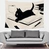 Tela Decorativa Colgante Estilo Literario Ins de Gato Tela de Pared para Mesita de Noche de Dormitorio Pintura Colgante Tela de Fondo para Transmisión en Vivo Tapiz para Renovación de Dormitorio