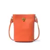 Nova bolsa de balde mini estilo coreano 2023, couro bovino de primeira camada, bolsa de celular em couro genuíno, bolsa de ombro mensageiro simples e casual