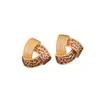 Pendientes Triangulares Retorcidos con Textura de Goteo de Aceite Europeos y Americanos para Mujer, Diseño de Lujo Accesible, Pendientes de Gama Alta, Elegantes y Versátiles